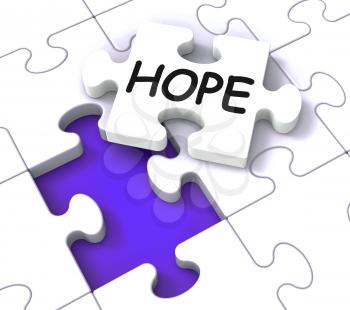 Hope Puzzle Showing Faith, Prayers And Wants
