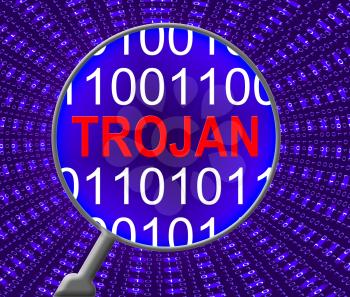 Computer Trojan Showing Web Site And Threat