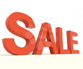 Sale Word In Red As Symbol for Discount And Promotions