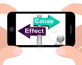 Cause Effect Signpost Displaying Consequence Action Or Reaction