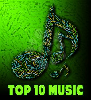 Chart Music Indicating Top Twenty And Ten