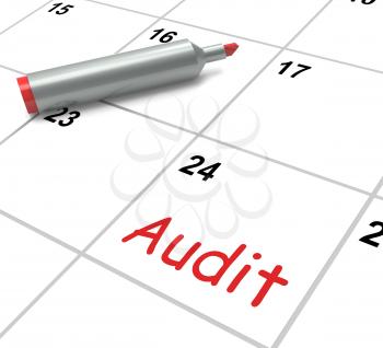 Audit Calendar Showing Inspecting And Verifying Finances