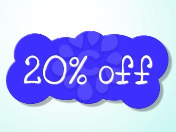 Twenty Percent Off Indicating Promo Sale And Closeout