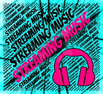Streaming Music Indicating Sound Track And Harmonies