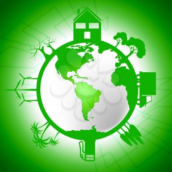 Global World Indicating Eco Friendly And Environmentally