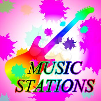 Music Stations Indicating Transmission Broadcast And Acoustic