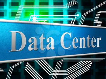 Data Center Indicating Hard Drive And Database