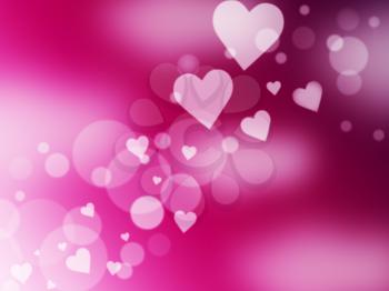 Background Hearts Showing Light Burst And Romance