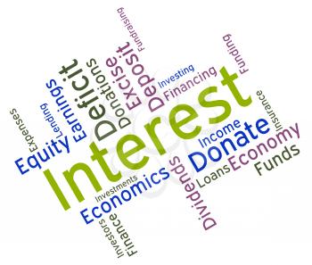 Interest Word Representing Savings Dividends And Wordcloud 