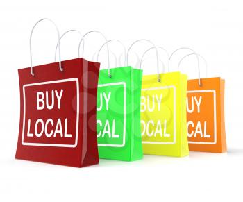 Buy Local Shopping Bags Showing Buying Nearby Trade