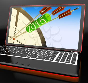 2015 Arrows On Laptop Showing Future Target Plans Or Missions