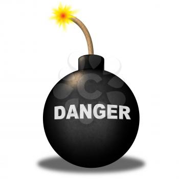Danger Alert Showing Inferno Explosive And Explosion