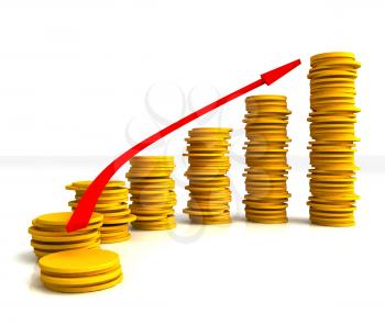 Coin Stacks Showing Increasing Profit Growth Success