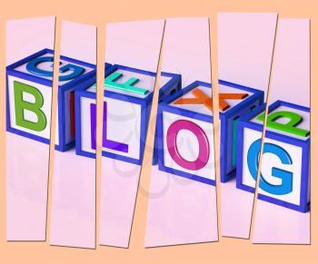 Blog Letters Showing Internet Marketing Opinion Or News