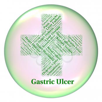 Gastric Ulcer Showing Poor Health And Placard