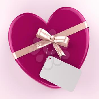 Gift Tag Representing Heart Shapes And Hearts
