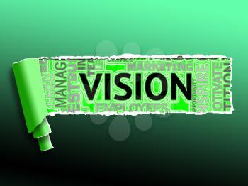 Vision Word Representing Mission Objectives And Goals