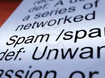 Spam Definition Closeup Shows Unwanted And Malicious Email