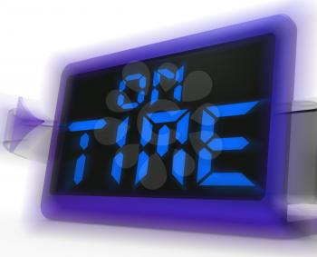 On Time Digital Clock Showing Punctual And Reliable