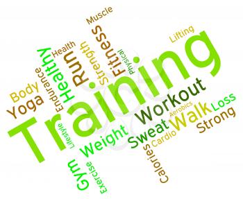 Training Words Representing Working Out And Fit 