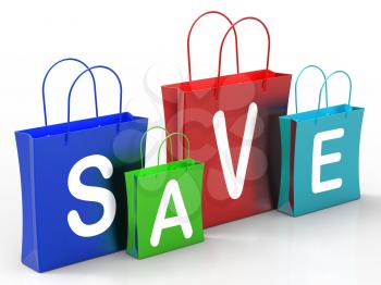 Save On Shopping Bags Showing Bargains And Promotion