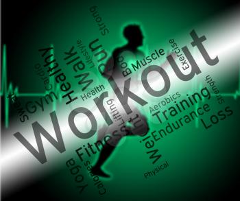 Workout Words Meaning Getting Fit And Wordcloud 