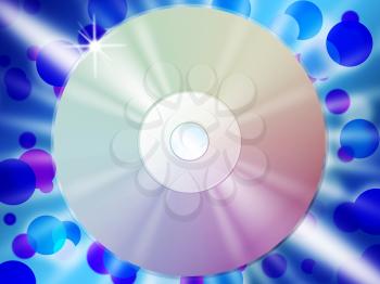CD Background Meaning Listening To Songs And Blue Bubbles
