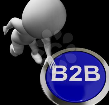B2B Button Showing Business Partnership Or Deal
