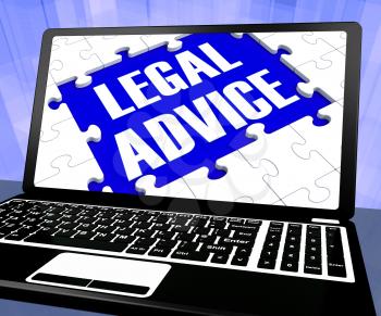 Legal Advice On Laptop Shows Legal Consultation Or Attorney's Guidance