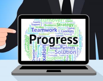 Progress Word Indicating Progression Text And Wordcloud
