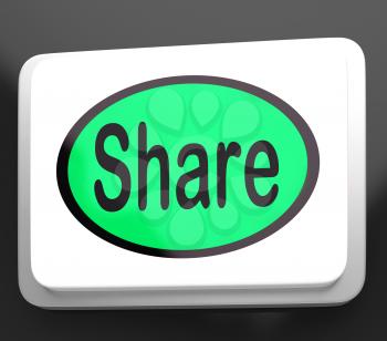 Share Button Showing Sharing Webpage Or Picture Online