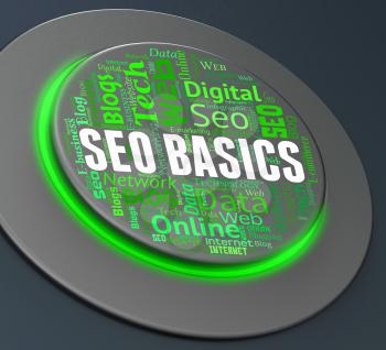 Seo Basics Representing Push Button And Website