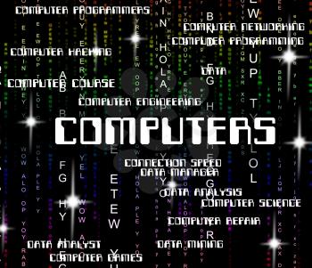 Computers Word Representing Computing Internet And Words
