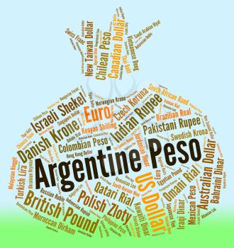 Argentine Peso Representing Foreign Currency And Coin 