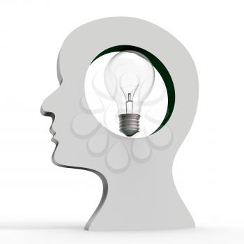 Light Bulb Representing Think About It And Innovation Reflecting