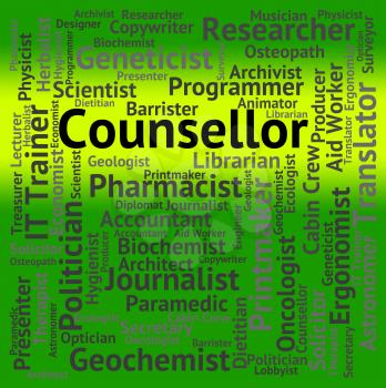 Counsellor Job Indicating Coach Work And Recruitment