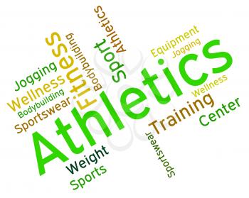 Athletics Word Showing Get Fit And Wordcloud 