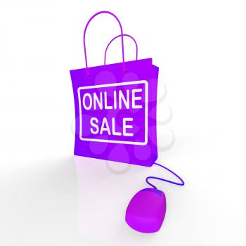 Online Sale Bag Representing Internet Sales and Discounts