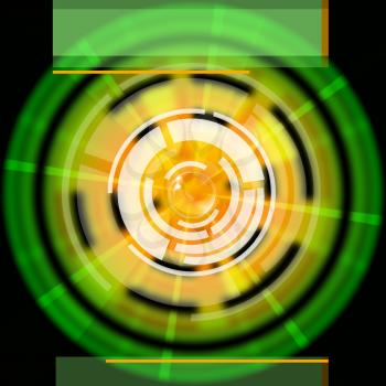 Green Disc Background Showing LP Circles And Rectangles
