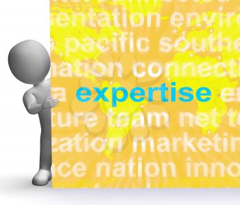 Expertise Word Cloud Sign Showing Skills Proficiency And Capabilities