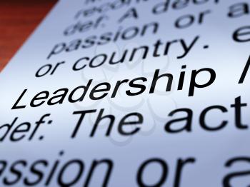 Leadership Definition Closeup Shows Active Management And Achievement
