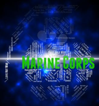 Marine Corps Representing Naval Infantry And Wordclouds