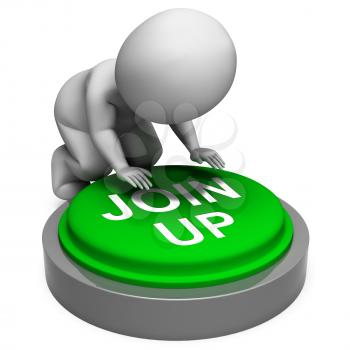 Join Up Button Meaning Group Membership Or Subscription