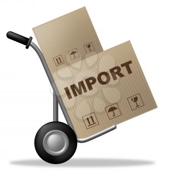 Import Package Indicating Shipping Box And Commodity