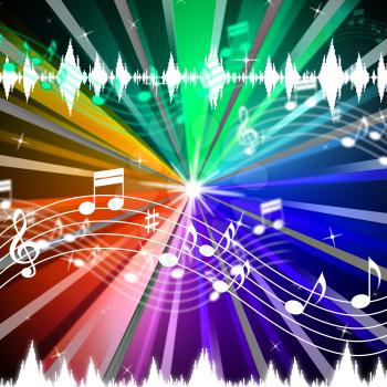 Colorful Music Background Meaning Brightness Beams And Singing
