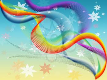 Twisting Background Meaning Colored Wavy And Flowers
