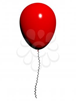 Red Balloon On White Background Has Copyspace For Party Invitation