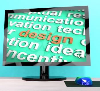 Design Word On Computer Showing Graphic Artwork