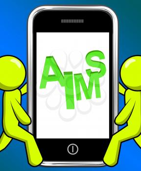 Aims On Smartphone Displaying Targeting Purpose And Aspiration