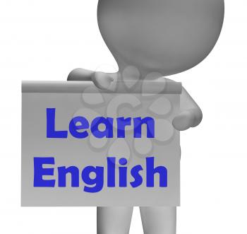 Learn English Sign Showing ESOL Or Second Language